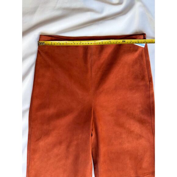 Vince Pants Size 6 Fall Culottes Suede Wide Leg Cropped in Brick Red Orange - Picture 12 of 16